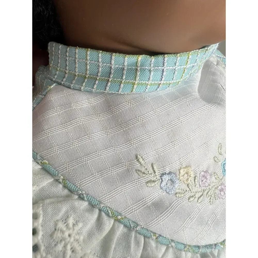 ADORA Name Your Own Baby Doll Dark Hair Brown Eyes Blue Dress KRV-047
